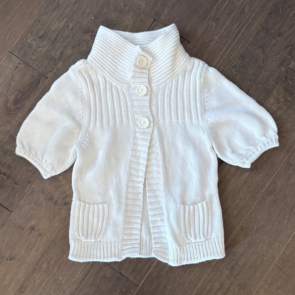 Express White Button-Up Sweater